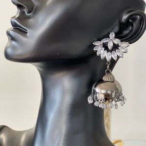 Silver jhomka earrings